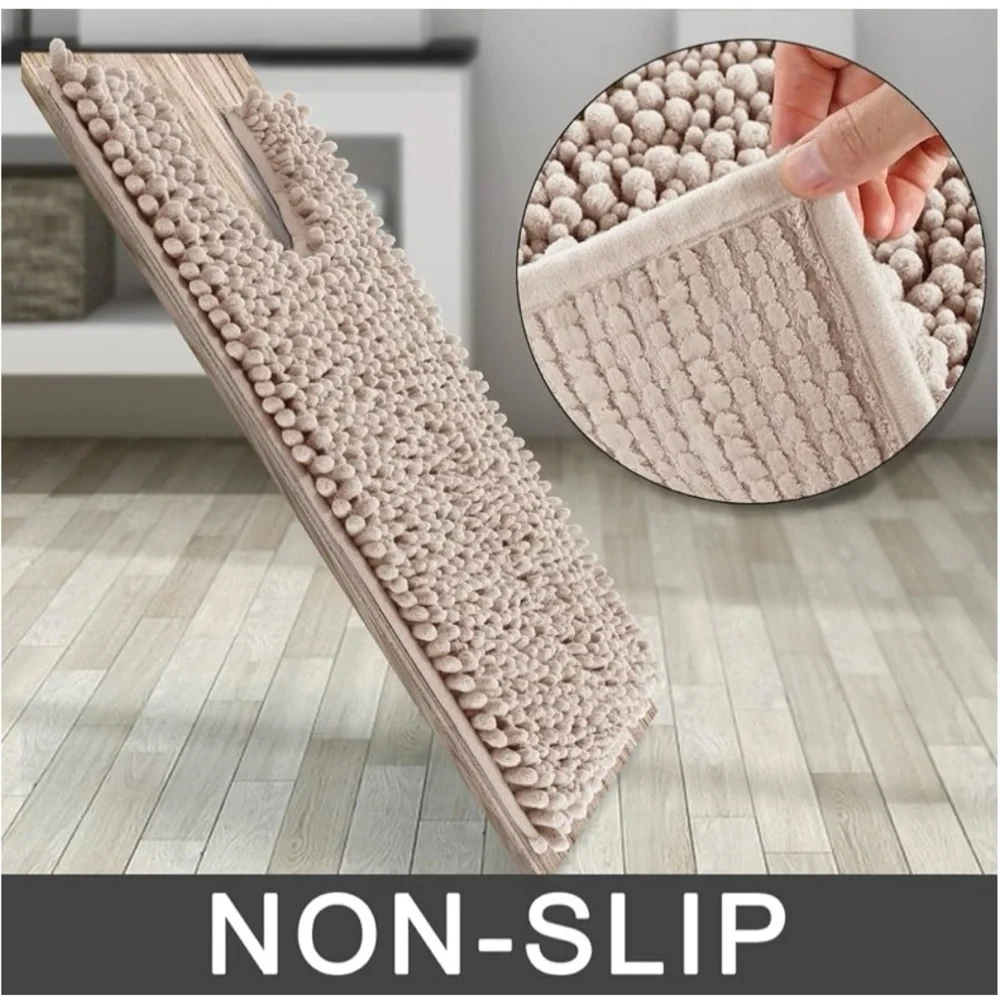 Yimobra Luxury Toilet‎ Rug U-shapped Shaggy Contour Bathroom Mat 25x21 Inches
